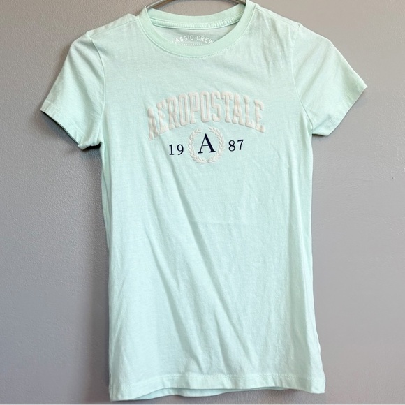 Aeropostale Classic Crew Mint Short Sleeve Tee Size Small - Picture 1 of 7